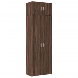 vidaXL Storage Cabinet Hall Side Cabinet Sideboard Smoked Oak Engineered Wood - brown oak