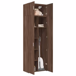 vidaXL Storage Cabinet Hall Side Cabinet Sideboard Smoked Oak Engineered Wood - brown oak