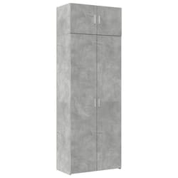 vidaXL Storage Cabinet Hallway Side Cabinet Sideboard White Engineered Wood - concrete grey