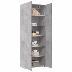 vidaXL Storage Cabinet Hallway Side Cabinet Sideboard White Engineered Wood - concrete grey