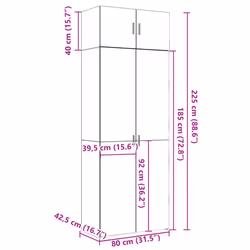 vidaXL Storage Cabinet Hallway Side Cabinet Sideboard White Engineered Wood - grey sonoma