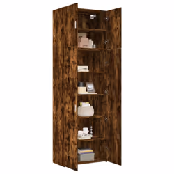 vidaXL Highboard Sideboard Cabinet Storage Cupboard Black Engineered Wood - smoked oak - Additional view 2