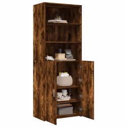vidaXL Highboard Sideboard Cabinet Storage Cupboard White Engineered Wood - smoked oak - Additional view 2