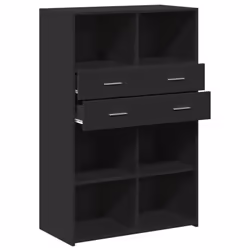 vidaXL Highboard Sideboard Side Cabinet Cupboard Grey Sonoma Engineered Wood - black - Additional view 6