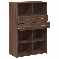 vidaXL Highboard Sideboard Side Cabinet Cupboard Grey Sonoma Engineered Wood - brown oak - Additional view 6