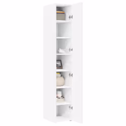 vidaXL Highboard Sideboard Cabinet Storage Cupboard White Engineered Wood - white - Additional view 2