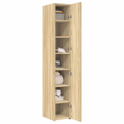 vidaXL Highboard Sideboard Cabinet Storage Cupboard White Engineered Wood - sonoma oak - Additional view 2