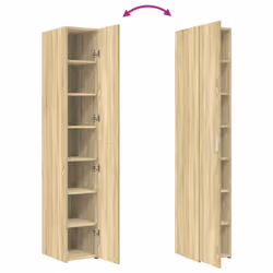 vidaXL Highboard Sideboard Cabinet Storage Cupboard White Engineered Wood - sonoma oak - Additional view 6