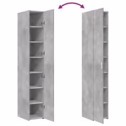 vidaXL Highboard Sideboard Cabinet Storage Cupboard White Engineered Wood - concrete grey - Additional view 6