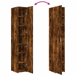 vidaXL Highboard Sideboard Cabinet Storage Cupboard White Engineered Wood - smoked oak - Additional view 6