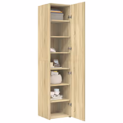 vidaXL Highboard Sideboard Side Cabinet Cupboard Concrete Grey Engineered Wood - sonoma oak - Additional view 2