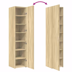 vidaXL Highboard Sideboard Side Cabinet Cupboard Concrete Grey Engineered Wood - sonoma oak - Additional view 6