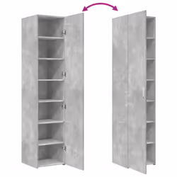 vidaXL Highboard Sideboard Side Cabinet Cupboard Concrete Grey Engineered Wood - concrete grey - Additional view 6