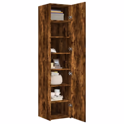 vidaXL Highboard Sideboard Side Cabinet Cupboard Concrete Grey Engineered Wood - smoked oak - Additional view 2