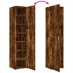 vidaXL Highboard Sideboard Side Cabinet Cupboard Concrete Grey Engineered Wood - smoked oak - Additional view 6