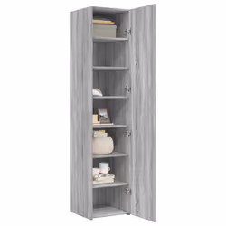 vidaXL Highboard Sideboard Side Cabinet Cupboard Concrete Grey Engineered Wood - grey sonoma - Additional view 2