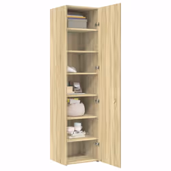vidaXL Highboard Sideboard Side Cabinet Cupboard Concrete Grey Engineered Wood - sonoma oak - Additional view 2