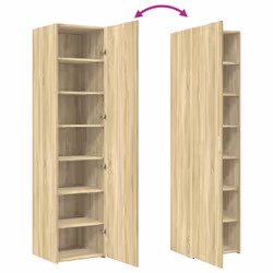 vidaXL Highboard Sideboard Side Cabinet Cupboard Concrete Grey Engineered Wood - sonoma oak - Additional view 6