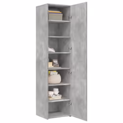 vidaXL Highboard Sideboard Side Cabinet Cupboard Concrete Grey Engineered Wood - concrete grey - Additional view 2
