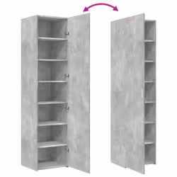 vidaXL Highboard Sideboard Side Cabinet Cupboard Concrete Grey Engineered Wood - concrete grey - Additional view 6
