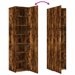 vidaXL Highboard Sideboard Side Cabinet Cupboard Concrete Grey Engineered Wood - smoked oak - Additional view 6