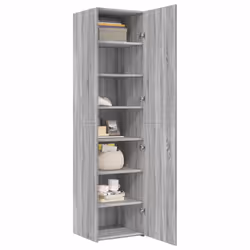 vidaXL Highboard Sideboard Side Cabinet Cupboard Concrete Grey Engineered Wood - grey sonoma - Additional view 2