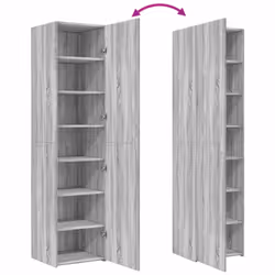 vidaXL Highboard Sideboard Side Cabinet Cupboard Concrete Grey Engineered Wood - grey sonoma - Additional view 6