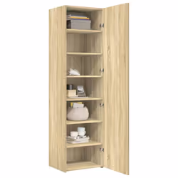 vidaXL Highboard Sideboard Side Cabinet Cupboard Concrete Grey Engineered Wood - sonoma oak - Additional view 2