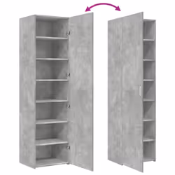 vidaXL Highboard Sideboard Side Cabinet Cupboard Concrete Grey Engineered Wood - concrete grey - Additional view 6