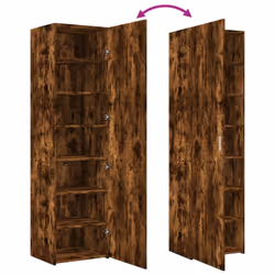 vidaXL Highboard Sideboard Side Cabinet Cupboard Concrete Grey Engineered Wood - smoked oak - Additional view 6