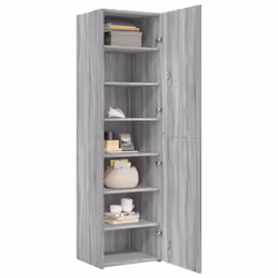 vidaXL Highboard Sideboard Side Cabinet Cupboard Concrete Grey Engineered Wood - grey sonoma - Additional view 2