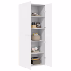 vidaXL Highboard Sideboard Cabinet Storage Cupboard Black Engineered Wood - white - Additional view 2