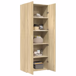 vidaXL Highboard Sideboard Cabinet Storage Cupboard Black Engineered Wood - sonoma oak