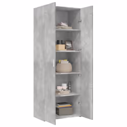 vidaXL Highboard Sideboard Cabinet Storage Cupboard Black Engineered Wood - concrete grey