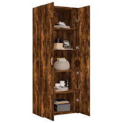 vidaXL Highboard Sideboard Cabinet Storage Cupboard Black Engineered Wood - smoked oak - Additional view 2