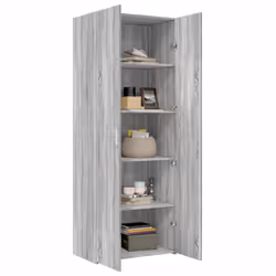 vidaXL Highboard Sideboard Cabinet Storage Cupboard Black Engineered Wood - grey sonoma - Additional view 2