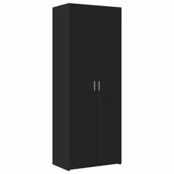 vidaXL Highboard Sideboard Cabinet Storage Cupboard Black Engineered Wood - black