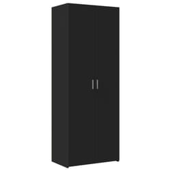 vidaXL Highboard Sideboard Cabinet Storage Cupboard Black Engineered Wood - black