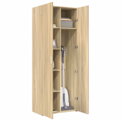 vidaXL Highboard Sideboard Cabinet Storage Cupboard Black Engineered Wood - sonoma oak - Additional view 2
