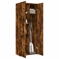 vidaXL Highboard Sideboard Cabinet Storage Cupboard Black Engineered Wood - smoked oak