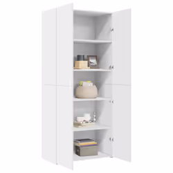 vidaXL Highboard Sideboard Cabinet Storage Cupboard Black Engineered Wood - white - Additional view 2