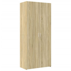 vidaXL Highboard Sideboard Cabinet Storage Cupboard Black Engineered Wood - sonoma oak