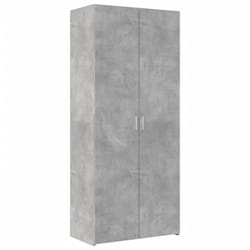 vidaXL Highboard Sideboard Cabinet Storage Cupboard Black Engineered Wood - concrete grey