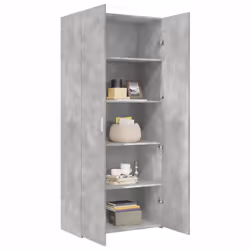 vidaXL Highboard Sideboard Cabinet Storage Cupboard Black Engineered Wood - concrete grey