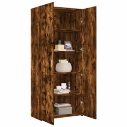 vidaXL Highboard Sideboard Cabinet Storage Cupboard Black Engineered Wood - smoked oak