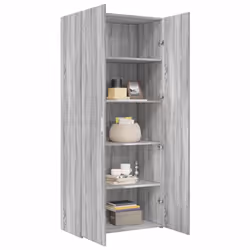 vidaXL Highboard Sideboard Cabinet Storage Cupboard Black Engineered Wood - grey sonoma