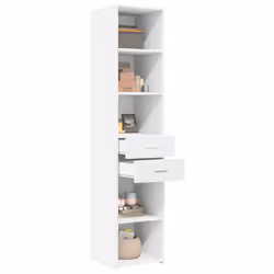 vidaXL Highboard Sideboard Cabinet Storage Cupboard Black Engineered Wood - white - Additional view 2