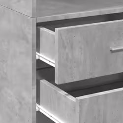 vidaXL Highboard Sideboard Cabinet Storage Cupboard Black Engineered Wood - concrete grey - Additional view 6