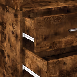vidaXL Highboard Sideboard Cabinet Storage Cupboard Black Engineered Wood - smoked oak - Additional view 6