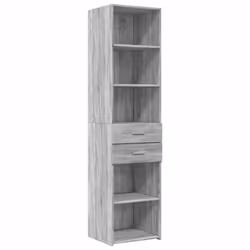 vidaXL Highboard Sideboard Cabinet Storage Cupboard Black Engineered Wood - grey sonoma